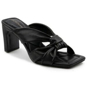 BCBGeneration Womens Fillah Leather Slip on Dress Heels Black 9 Medium (B M)